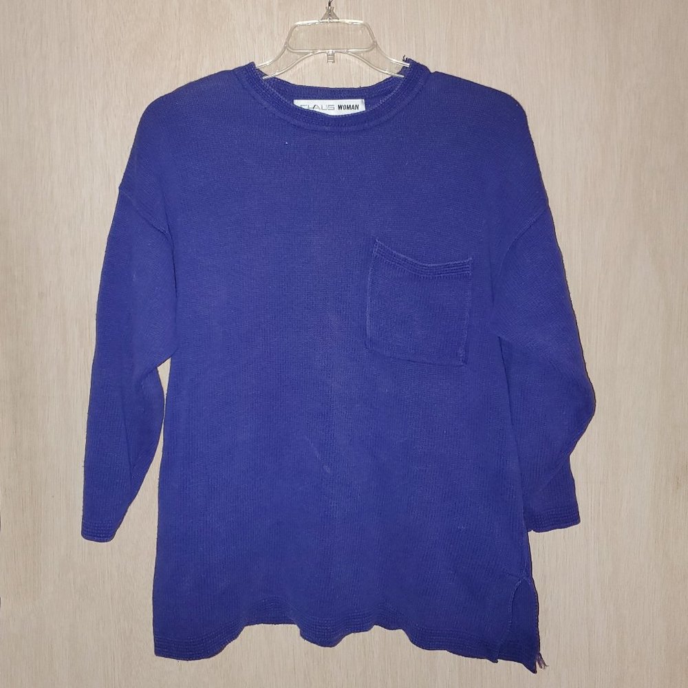 Chaus Women's Periwinkle Purple Heavy Knit Vintage Sweater Size 1x Fair